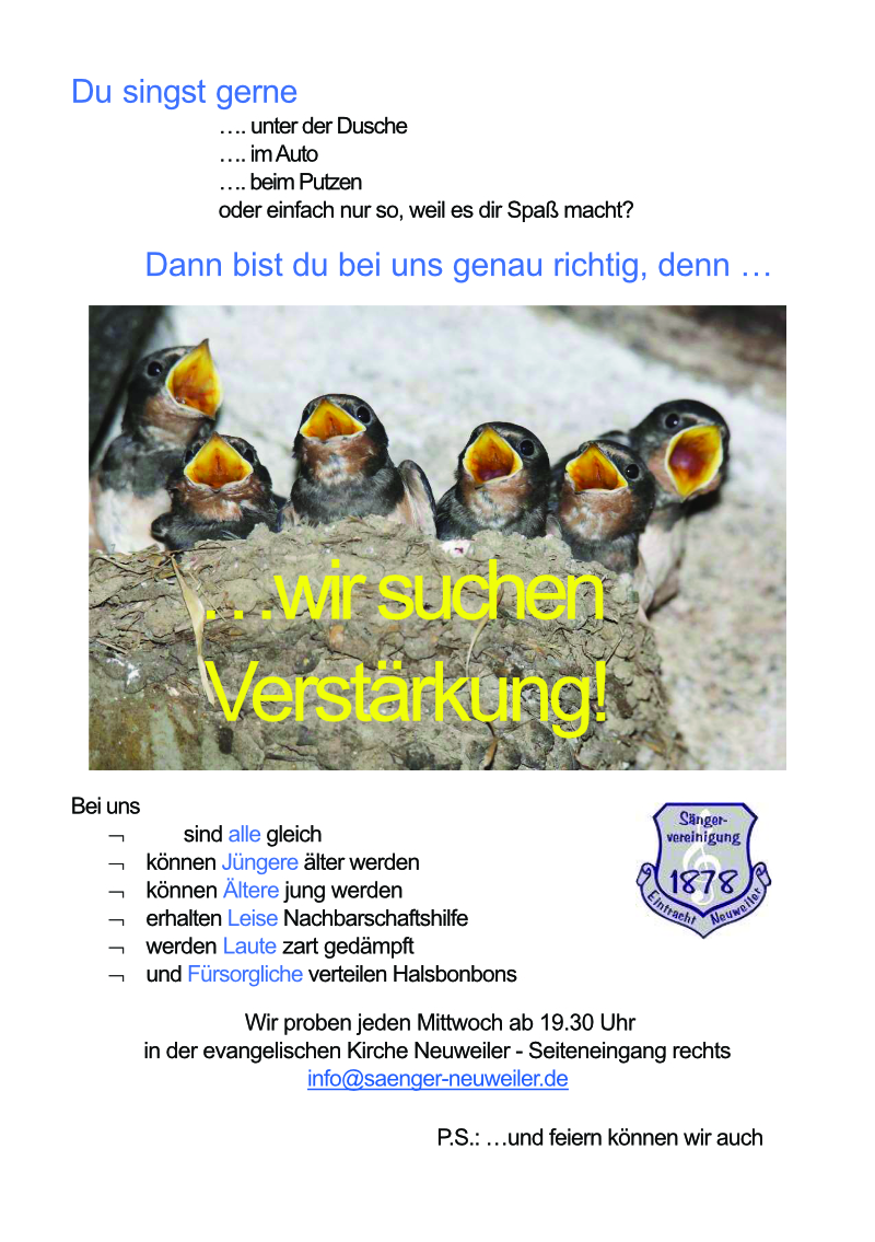 Wir suchen Verstärkung