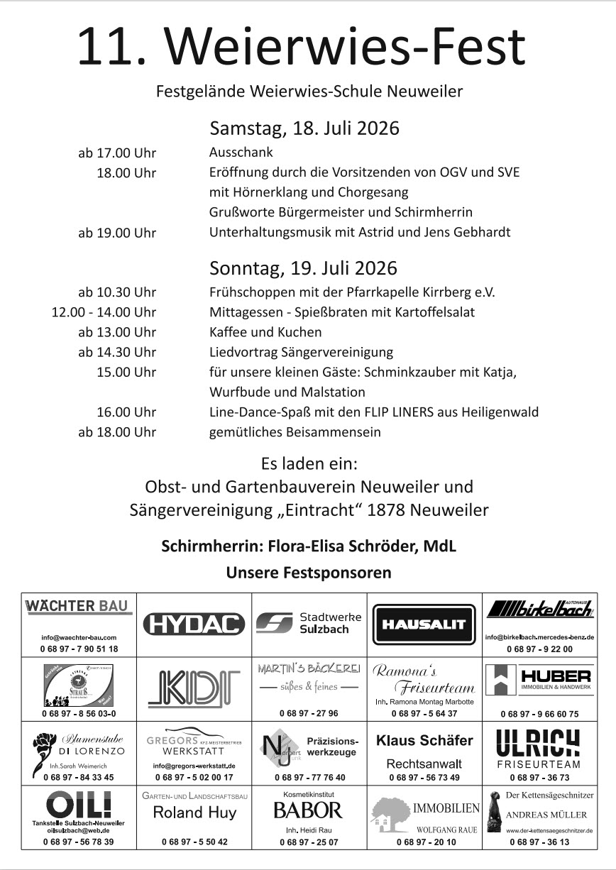 Weierwiesfest 2026